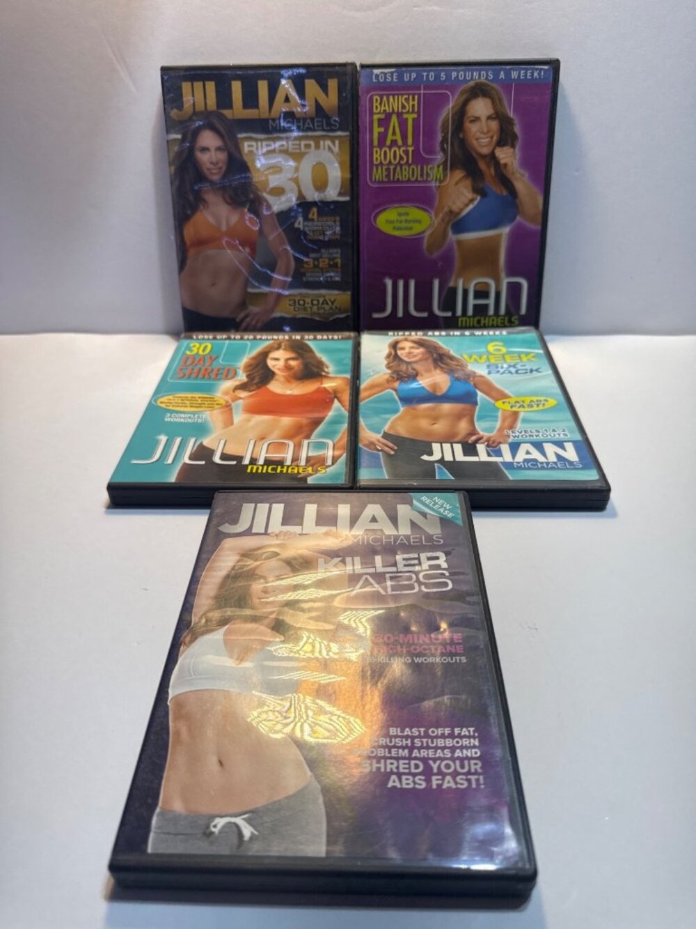 Jillian Michaels Fitness DVD Lot Includes 30 Day Shred Ripped In 30 Killer Abs